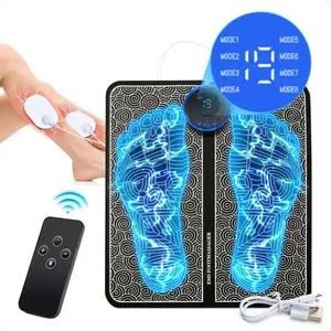 2024 New 8 Modes 19 Levels USB Rechargeable EMS Foot Massager Mat Tens Massage Pad Electric Foot Massage Machine