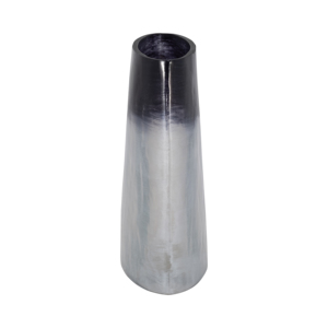 Vaso in vetro arrotondato contemporaneo con finitura sfumata delicata per soggiorno, vaso decorativo per fiori - Product Image 3