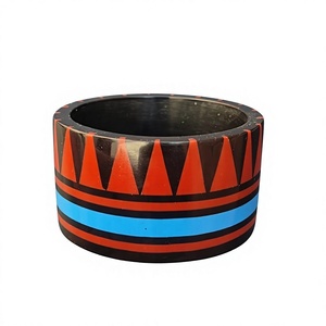 Best Resin <b>Bangle</b> Cuffs Fashion Artistic Jewelry Round Shape Red Black Blue Striped Pattern Casting Technique Gifts for Woman - Product Image 4