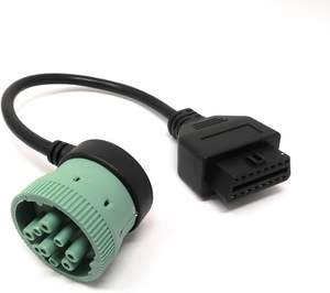 Cable adaptador OBD2 de 9 pines y 16 pines para camiones de diagnóstico, accesorio de conector negro de 9 pines, modelo B08G12HG82 - Product Image 1