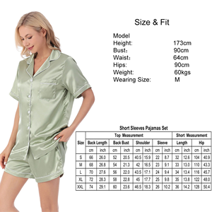 High Quality Stock Women Silk Satin Short Sleeves Shorts Pajamas <strong>Party</strong> Two Pieces Elastic Waist <strong>Pyjamas</strong> Set Sleepwear Bridal - Product Image 5