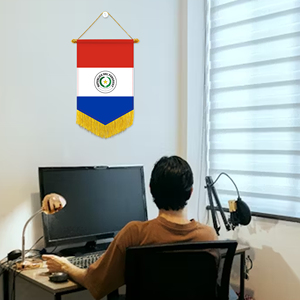 Wholesale Mini Pennant Car Flags 20x30cm Paraguay Wall Decor <b>Small</b> <b>Ornaments</b> Hanging Digital Printing Satin Material - Product Image 2