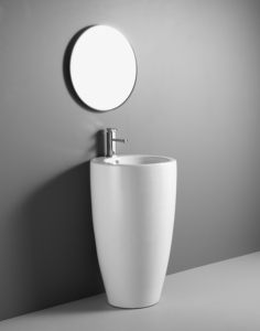 Lavabos sur pied de forme irrégulière modernes pour salles de bain sanitaires, usage hospitalier et hôtelier - Product Image 4