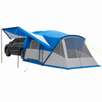 Tente de camping pour SUV 5-9 personnes avec espace moustiquaire, tente familiale pour voiture, tente de camping imperméable avec extension pour hayon de véhicule et auvent