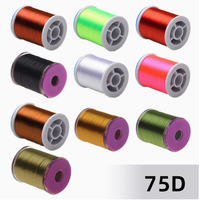 Fil de polyester sans nœuds MF 75D/100D/120D, haute luminosité, résistant à l'usure, pour la montage de hameçons pré-noués pour la pêche en rivière et en lac