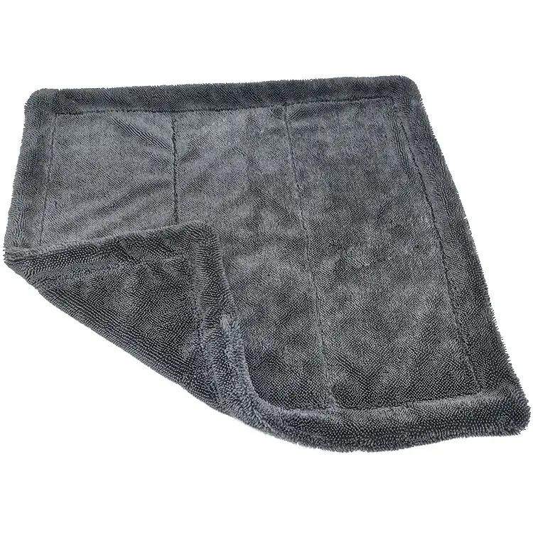 Venta al por mayor de felpa suave pesada gris oscuro 40*40 600gsm-1400gsm paño de detalles de secado grande Toalla de limpieza de microfibra para coche