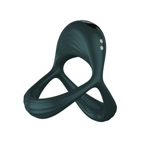 IPX7 impermeabile USB ricaricabile Lust Ring 10 modalità di vibrazione potente in Silicone gallo anello a sfera in verde nero anello pene - Product Image 2