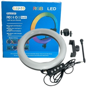 Lampe annulaire LED colorée pour jeunes femmes, température de couleur réglable, alimentation <span class=keywords><strong>AC</strong></span>/<span class=keywords><strong>DC</strong></span> pour photographie sur téléphone portable, forme demi-lune - Product Image 3
