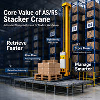 Grue de manutention automatique ASRS à grande hauteur de levage intégrée au système de contrôle WMS/WCS pour entrepôt