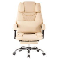 Nouveau design de chaise de bureau ergonomique à trou respirant allongé avec accoudoir, soutien de la taille, appui-tête, pédale extensible, repose-pieds