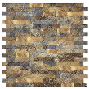 Carreaux adhésifs VividTiles en pierre imitation parquet moderne pour crédence murale, idéaux pour hôtels, cuisines, salles de bain et décoration intérieure. - Product Image 3