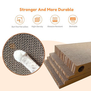 Krabpaal, 4 stuks in 1 kartonnen doos, krabplank voor binnenkatten en kittens, krabplank om meubels te beschermen - Product Image 5