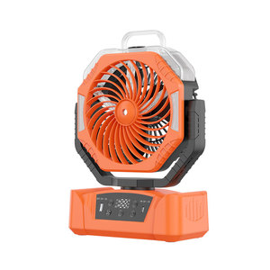 Outdoor Camping Fan With <b>Large</b> Battery Long Life Portable For Fishing <b>Tents</b> 12 Hours Brushless Dc Motor Orange - Product Image 1