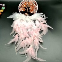 Student Geburtstag Abschluss geschenk Traum fänger Rosa Baum des Lebens geschnitzte Kristall Wind Glocke hängende Dekoration