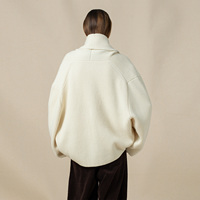 Cardigan en laine pour femme, col à revers, épais et lourd 5GG, tricot ample, sans teinture, vêtement d'extérieur pour femme, pull cardigan d'hiver décontracté