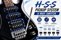 Gitar Elektrik OEM 39 Inch HSS Pickup Tremolo Bridge untuk Pemula