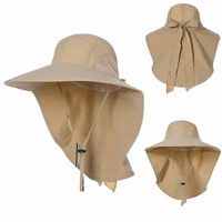 Chapeau de soleil léger pour femme à large bord avec fente pour queue de cheval et protection du cou, idéal pour la plage et la pêche, marque distributeur