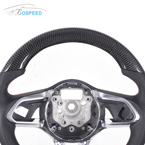 Volante de fibra de carbono de cuero negro para <span class=keywords><strong>Jaguar</strong></span> - Product Image 3