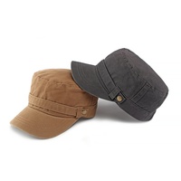 Gorra de Béisbol Plana Unisex de Algodón Lavado 100% Estilo Retro Color Sólido para Exteriores, Primavera 2026, Nueva Colección
