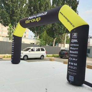 Gapura Masuk Tiup Tersegel 5m, Inflatable Iklan PVC yang Diperkuat dengan Panel Logo untuk Start Finish Lomba Marathon - Product Image 5