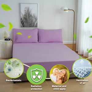 Drap-housse antistatique avec bande brodée en fibre d'argent 400TC, écologique, pour la maison, l'hôtel, l'hôpital - Product Image 2