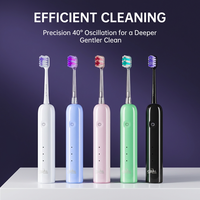 Brosse à dents sonique pour éliminer la plaque dentaire, vibration latérale, nettoyage interdentaire en profondeur, brosse à dents électrique oscillante pour les dents sensibles