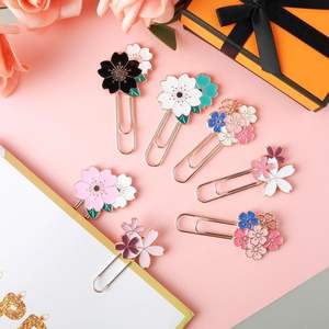 かわいい金属製ブックマーク大サイズ面白い桜バインダークリップカラフルひまわりデイジーさくらスクールオフィス用品 - Product Image 2