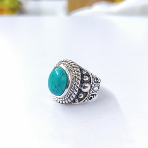 Anillo de Turquesa, Anillo de Plata de Ley 925 con Piedra Preciosa, Colección Hecha a Mano, Anillos Finos, Joyería de Plata, Precio al por Mayor - Product Image 5