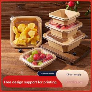 Cajas de Embalaje de Papel Kraft Biodegradables y Ecológicas Personalizadas para Frutas, Contenedores Desechables para Comida para Llevar - Product Image 2