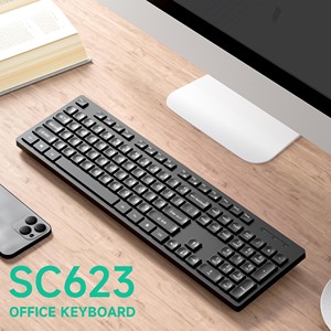 คีย์บอร์ดไร้สาย <span class=keywords><strong>QWERTY</strong></span> แบบบางเฉียบ USB 2.0เดสก์ท็อปแบบปลั๊กแอนด์เพลย์ - Product Image 2