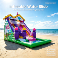Toboggan aquatique gonflable pour enfants, usage commercial, PVC 0,55 mm, équipement de jeu aquatique extérieur pour maternelle