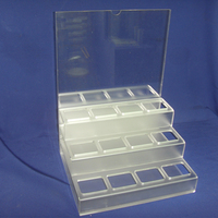Support de présentation de luxe à 4 niveaux en acrylique transparent pour comptoir, présentoir à vernis à ongles, organisateur d'huiles essentielles pour salon de beauté et décoration de maquillage
