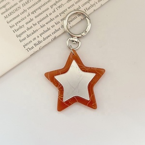 Fashion Colorful Star-Shaped <b>Acrylic</b> Small <b>Mirror</b> Keychain Portable Makeup <b>Mirror</b> Bag Pendant - Product Image 3