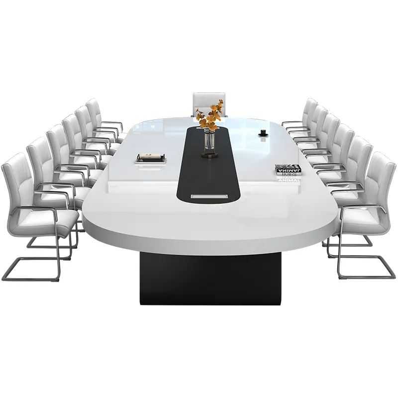 Conference room table and chair combination oval large training table