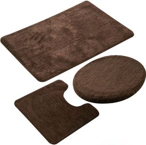 Juego de 3 Alfombras de Baño de Microfibra Cómodas, Alfombra para Inodoro, Tapete Antideslizante Absorbente de Agua - Product Image 1