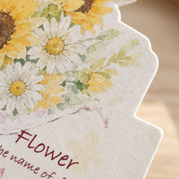 Cartes de vœux de mariage faites à la main avec motif floral, impression personnalisée, boîte décorative pour occasions de mariage