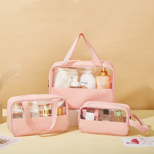 Transparent Cosmetic <b>Bag</b> Large Capacity Waterproof Toiletry <b>Bag</b> For Bathroom Storage Rectangle Shape Makeup Organizer - Product Image 1