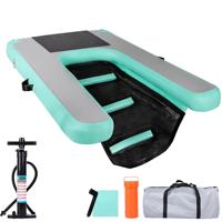 Plateforme flottante gonflable pour animaux de compagnie, jouet aquatique essentiel pour la famille, plateforme d'escalade pour chiens avec rampe de bateau pour la baignade dans les lacs