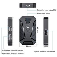 Clavier et souris de jeu rétroéclairés RVB avec adaptateur convertisseur pour PUBG Mobile, console PS5, combo de jeu