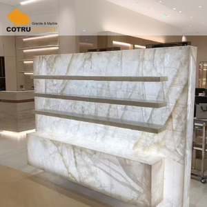 Piano di Lavoro in Quarzite Cristallo Cotrustone, Top Cucina Traslucido Bianco Cristallino per Villa e Hotel - Product Image 1