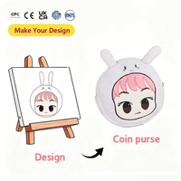 Porte-monnaie en peluche personnalisé, mini-portefeuille mignon de dessin animé, fabrication OEM ODM, pochette à monnaie au design personnalisé pour cadeaux