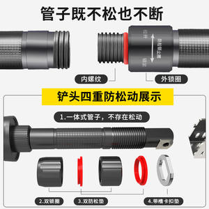 Pelle multifonction Hannah pour extérieur, 13,5 pouces, en acier au manganèse, pliable, pour situations d'urgence, camping, poignée en D, qualité industrielle - Product Image 4