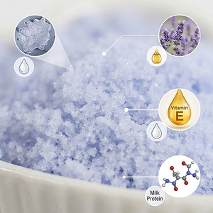 Y459 Yoko Lavender Spa Milk Salt 300g. Fresh and Relax In The Shower with Aromatic Scent of Lavender <b>Body</b> <b>Scrub</b> - Product Image 2