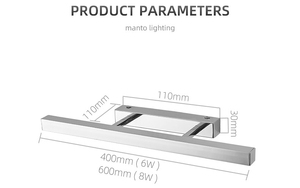Modern LED Wall <b>Lamp</b> Aluminum Alloy Rectangle White Shade 3500K <b>Warm</b> Light Bathroom Surface Mounted Minimalist Design - Product Image 3