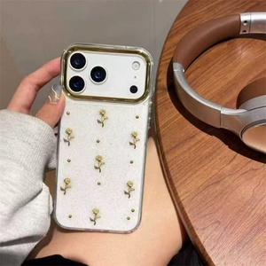 2025 INS เคสโลหะสีเงินลายรักดอกไม้หัวใจสำหรับ iPhone 17 Air 16 PRO MAX 14 13 12ฝาหลังโปร่งใส - Product Image 5