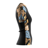 Rashguard personnalisé pour femme, manches courtes, antidérapant, coupe ajustée, très extensible, avec logo personnalisé pour la marque