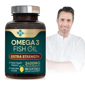 OEM/ODM Gélules d'huile de poisson oméga 3 triple force Suppléments oméga-3 Huile de poisson Omega 3 Saveur de citron Soutien pour la santé du cerveau et du cœur