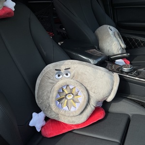 Ensemble d'accessoires intérieurs pour voiture JDM, style minimaliste, oreiller de tête en peluche et support lombaire avec mousse à mémoire de forme, coussin lombaire style turbo - Product Image 5