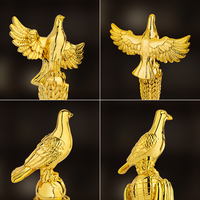 Trofeo Escolar de Metal Ecológico con Grabado, Estilo Deportivo, Chapado en Oro, Duradero y Pulido, Personalizado, Premio Peace Bird para Concursos de Baile