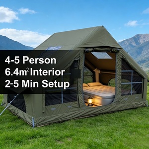 4-<strong>5</strong> Person Inflatable Camping <strong>Tent</strong> - 6.4㎡, 2-<strong>5</strong> Min Setup, 4 Season Waterproof Oxford Fabric, Portable for Outdoor - Product Image 1